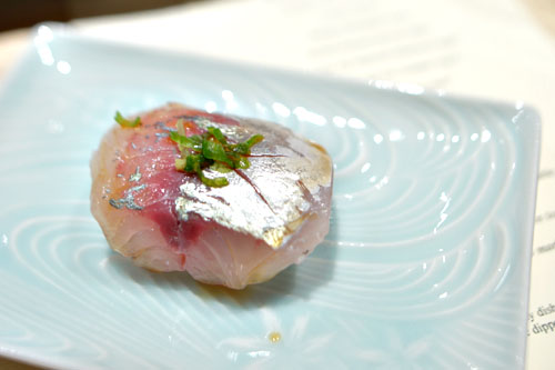 Japanese Aji (Spanish Mackerel) nigiri