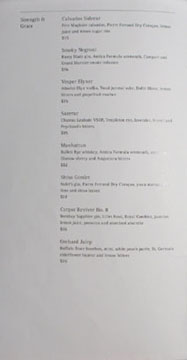 Hakkasan Cocktail List