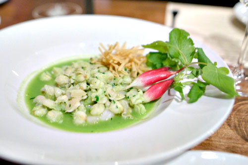 pozole verde of scallops and their tripe