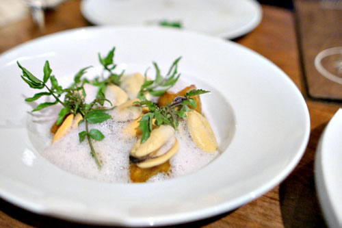 mussel, gooseberry and tomatillo escabeche