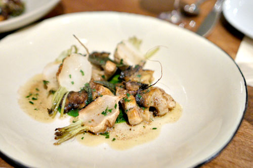 monterey bay abalone with turnip