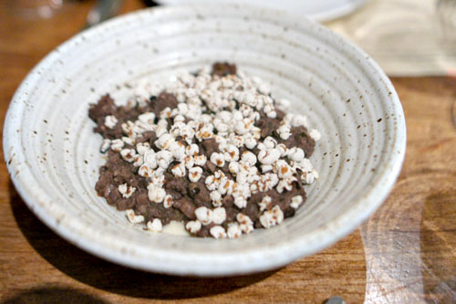 Our boudin noir and toasted buckwheat