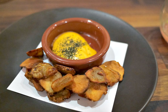 Sunchoke Chips, Chorizo Aioli