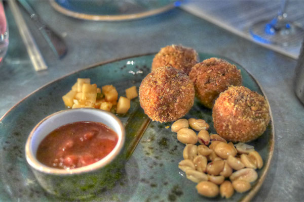 balinese style fried meat balls, banana ketchup