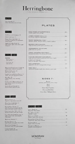 Herringbone Menu