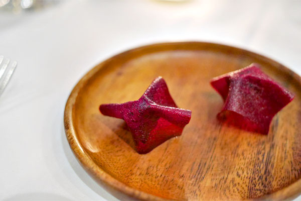 Beet chips, beef tartar, black truffle