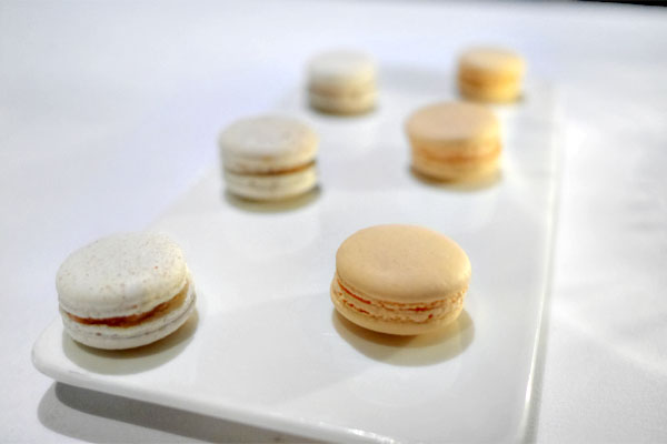 Campari-White Chocolate and Apple Pie Macarons