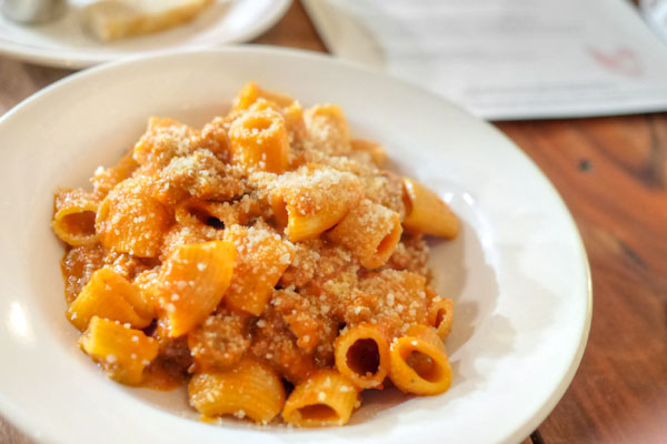 Mezze Rigatoni with Fennel Sausage Ragu & Pecorino Romano