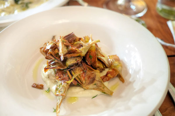 Crispy artichokes with dill & anchovy aioli