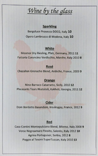 The Red Hen Wines by the Glass