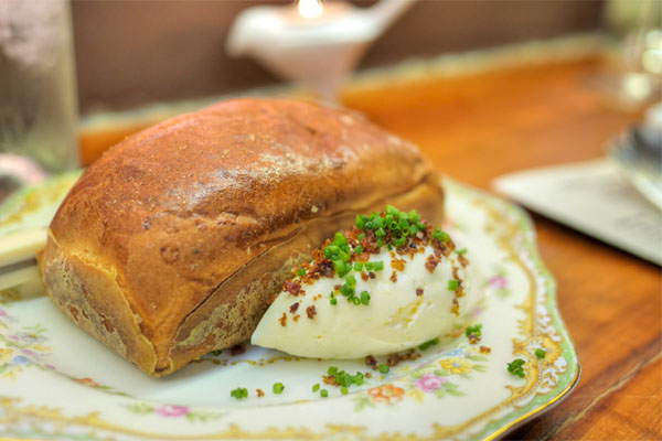 Potato Loaf, Chive-Bacon Butter