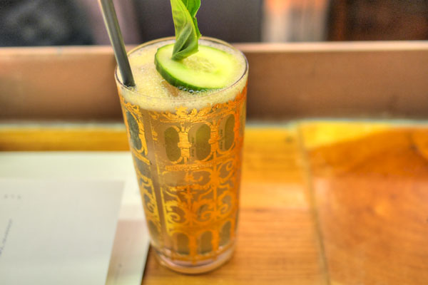 Thai Basil Infused Reposado Tequila, Dry Vermouth, Ginger Beer