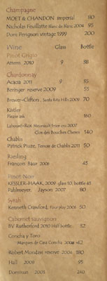 Kiriko Wine List