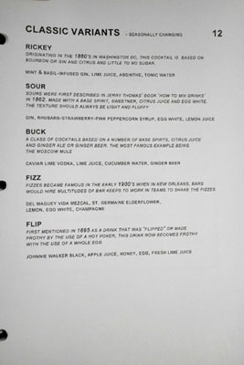 Bourbon Steak Glendale Cocktail List