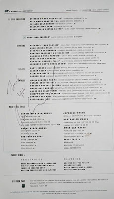 Bourbon Steak Glendale Menu