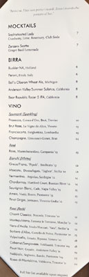 Fiola Beer and Wine List
