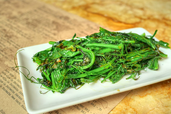 Sautéed Pea Shoots, Olive Oil & Sea Salt