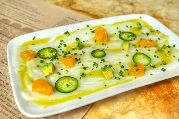 Bacalao Crudo, Jalapeño, Avocado, Orange & Olive Oil