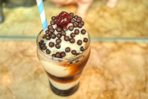 Sherry Float, Vanilla Ice Cream, Housemade Maraschino Cherry