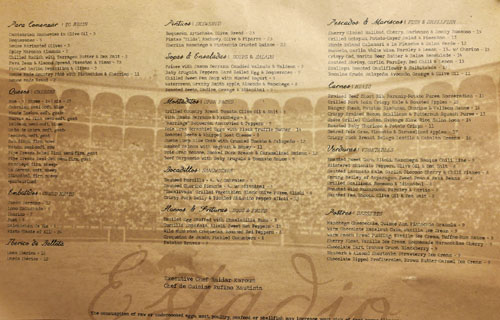 Estadio Menu