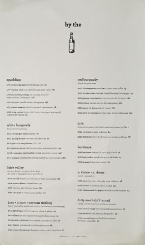 Superba Food + Bread Wine List