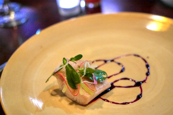 KING SALMON - Soured Celtuce - Radish - Beet Syrup