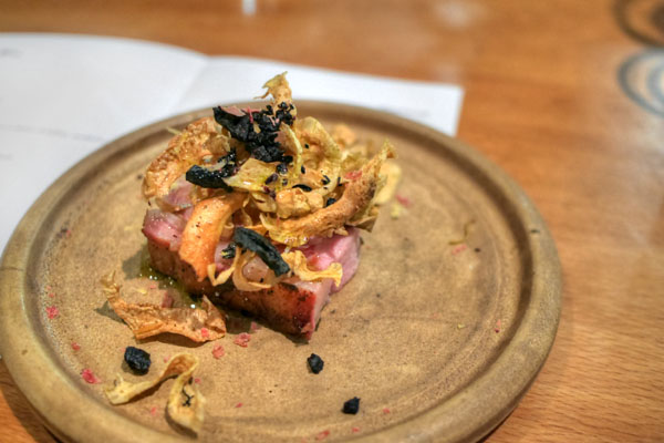 Veal belly, crispy artichoke, parmesan