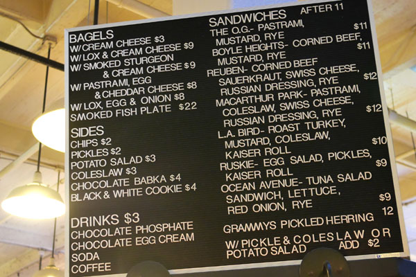 Wexler's Deli Menu