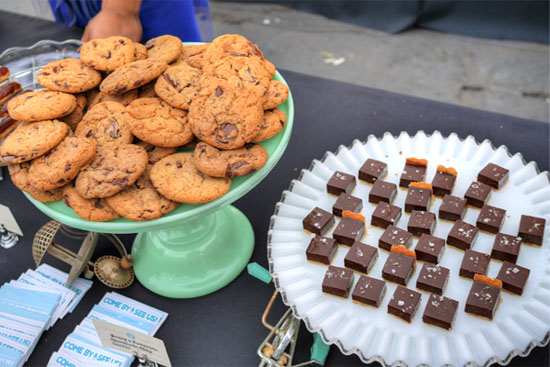 Nancy's Famous TCHO Chocolate Chip Cookies, Salt & Pepper Ganache Tarts