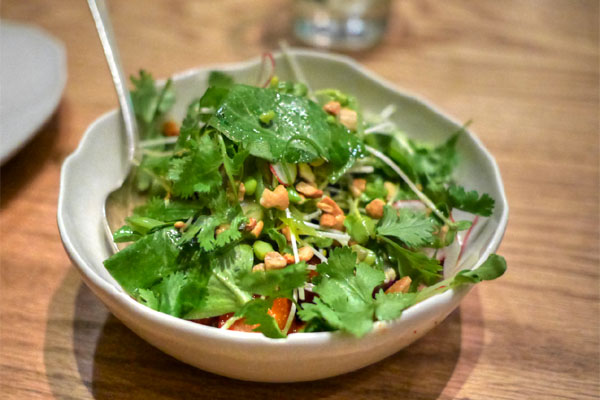 Crispy Pork Belly~Gochujang Glaze~Cashew Butter~Radish~Cilantro~Sesame