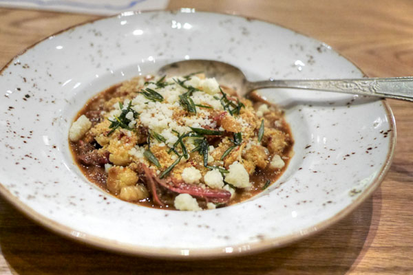 Hand Rolled Cavatelli Pasta~Braised Lamb Shoulder~Cauliflower~Pinenuts~Castlemagno Cheese