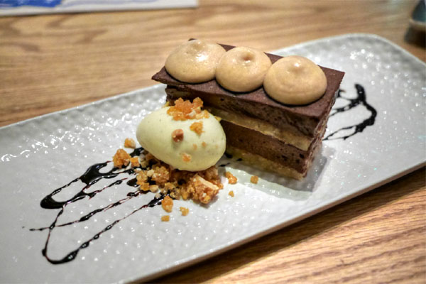 Chocolate Peanut 'Torte'~Chocolate & Peanut Butter Mousse~Chocolate Sable~Peanut Brittle