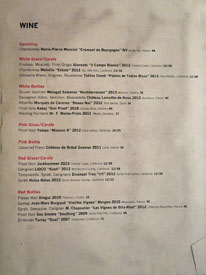 Father's Office Wine List