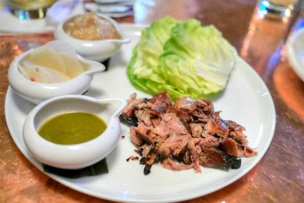 Crispy Duck Leg Lettuce Wraps