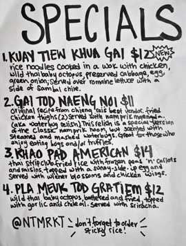 Night+Market Song Specials Menu