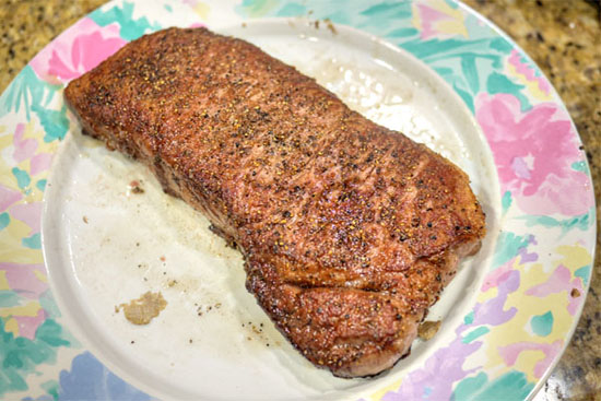 Cast Iron D'Artagnan Steak: Done Cooking