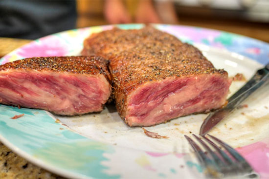 Cast Iron D'Artagnan Steak: Cut Open