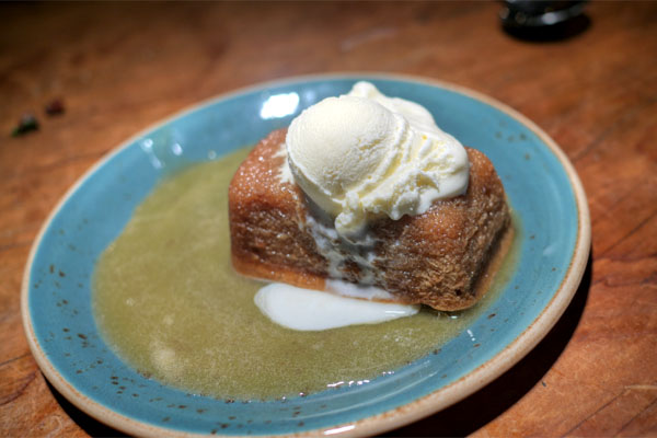 Sticky toffee pudding, salted caramel sauce, ice cream