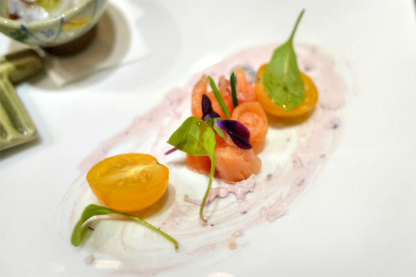 Zensai: Smoked Salmon with Blueberry Cream Cheese