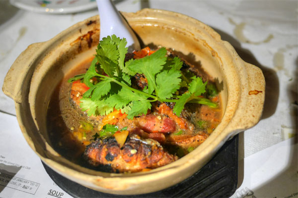 CLAYPOT CARMELIZED STRIPED BASS+PANCETTA (aka 'Ca Kho To')