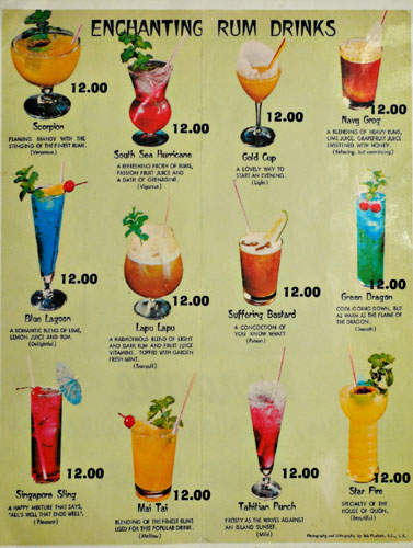 Grand Star Cocktail List