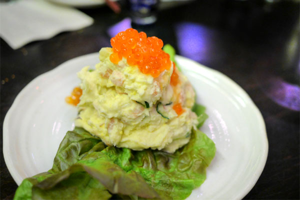 Wasabi Potato Salad, Smoked Salmon, Ikura