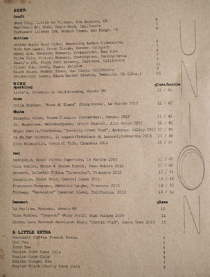 Union Beverage List