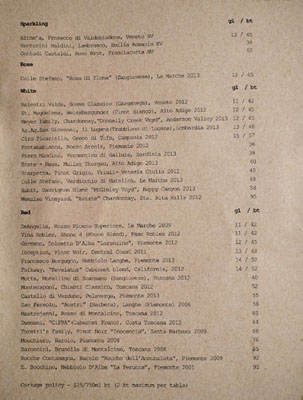 Union Wine List