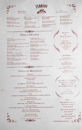 Terrine Menu