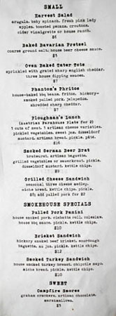 Phantom Carriage Food Menu