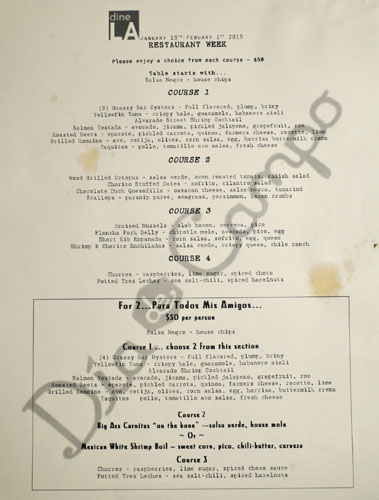 Dia de Campo dineLA Menu