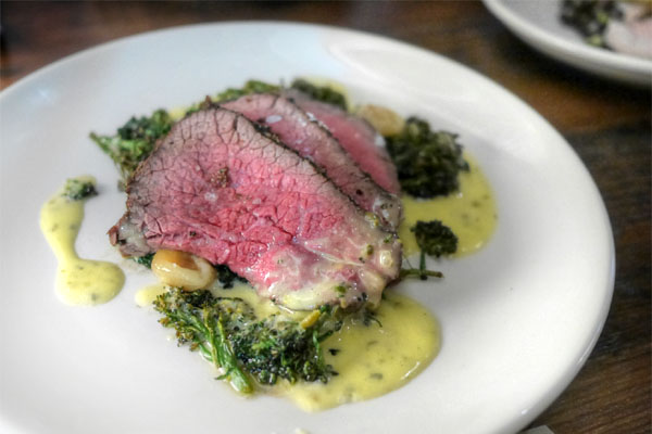 Slow grilled Wagyu tri-tip, charred broccolini, O+P béarnaise