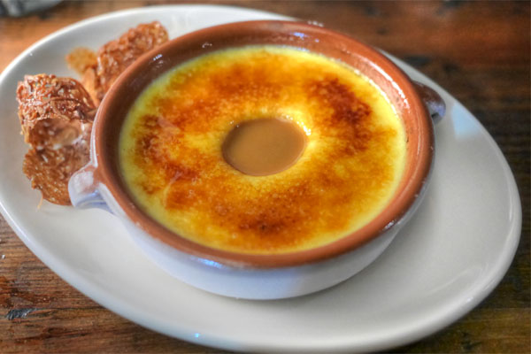 Goat milk custard brulee, cajeta