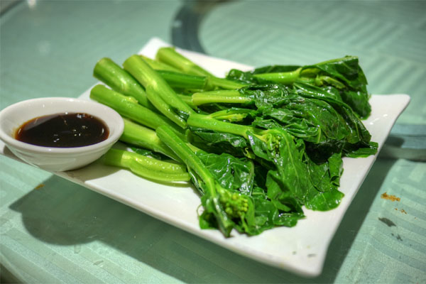 Poached Chinese Broccoli